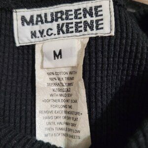 Vintage Maureene Keene N.Y.C. Elegant Black Floral Dress Size M